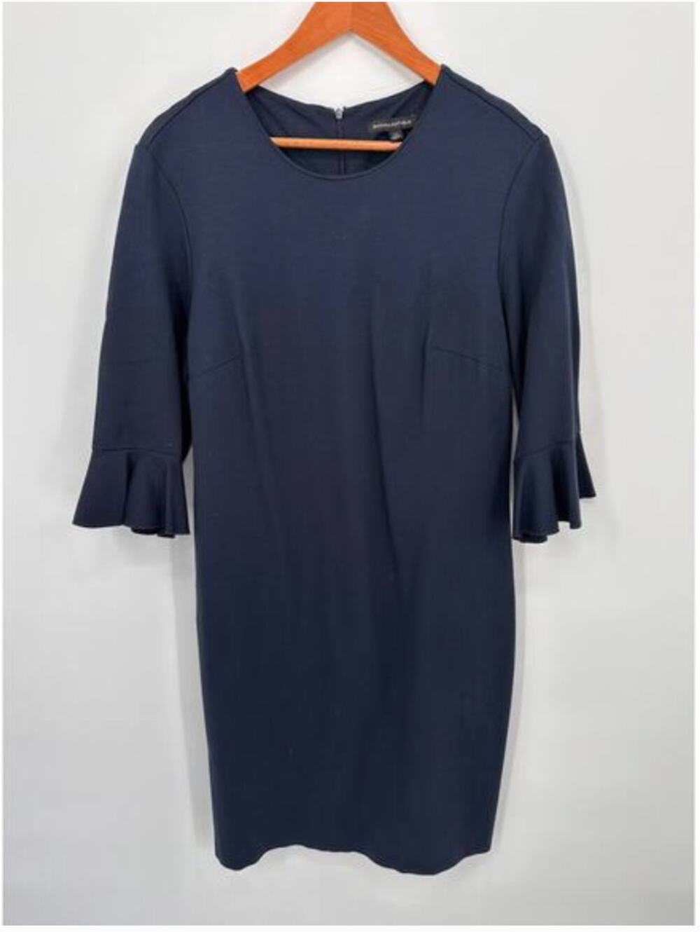BANANA REPUBLIC Navy Flutter Sleeve Shift Dress // 14